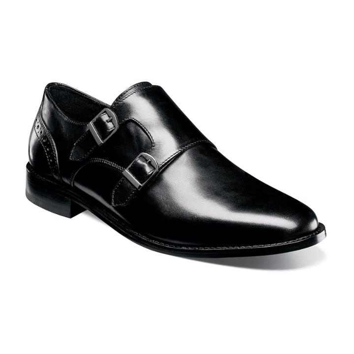 Nunn Bush Norway Men's Monk Strap Dress Shoes, Size: Medium (8.5), Black