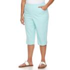 Plus Size Croft & Barrow&reg; Embellished Skimmer Capris, Women's, Size: 2xl, Turquoise/blue (turq/aqua)