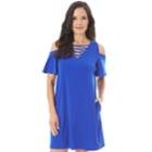 Women's Apt. 9&reg; Crisscross Cold-shoulder Swing Dress, Size: Small, Brt Blue