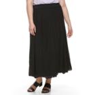 Plus Size Dana Buchman Gauze Maxi Skirt, Women's, Size: 2xl, Black