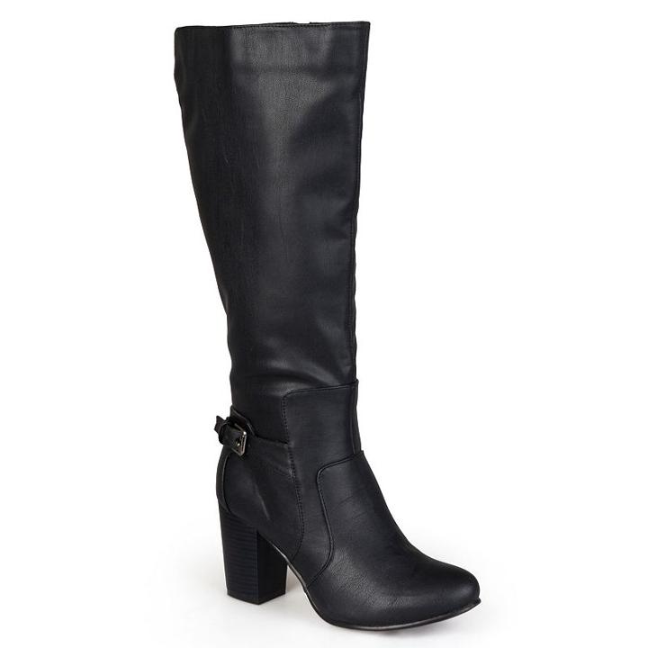 Journee Collection Carver Women's High Heel Boots, Girl's, Size: Medium (8), Black