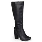 Journee Collection Carver Women's High Heel Boots, Girl's, Size: Medium (8), Black