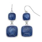 Blue Marbled Double Drop Earrings, Women's