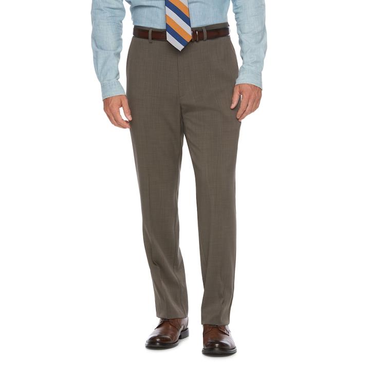 Big & Tall Chaps Classic-fit Performance Flat-front Dress Pants, Men's, Size: 34x38, Lt Brown