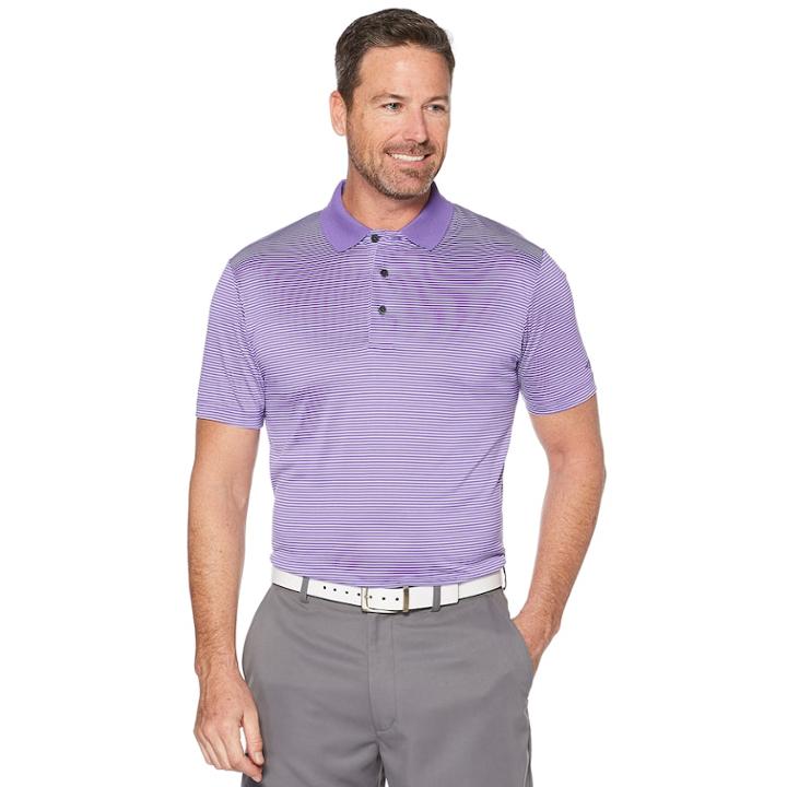 Men's Grand Slam Off Course Championship Striped Golf Polo, Size: Small, Drk Purple