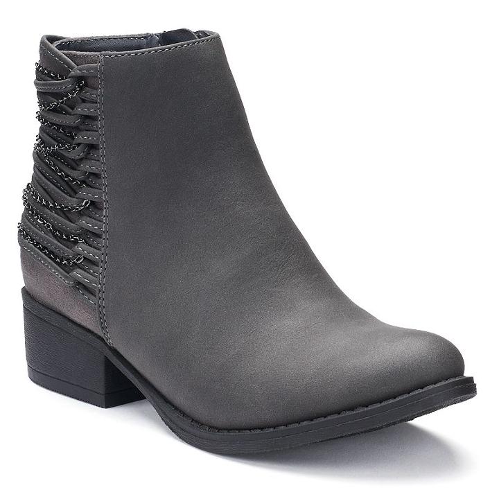 So&reg; Whitney Girls' Ankle Boots, Girl's, Size: 1, Med Grey