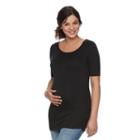 Maternity A:glow Ruched Black Tee, Women's, Size: M-mat