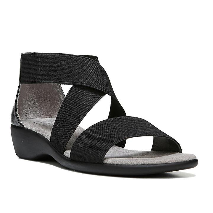 Lifestride Tellie Women's Wedge Sandals, Size: Medium (10), Black
