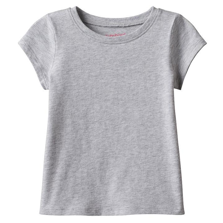 Girls 4-10 Jumping Beans&reg; Basic Short Sleeve Solid Tee, Girl's, Size: 6x, Light Grey