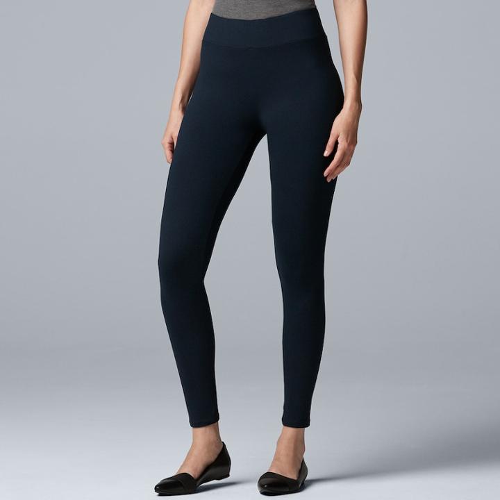 Women's Simply Vera Vera Wang Pull-on Leggings, Size: Small, Blue (navy)