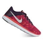 Nike Flex Run 2016 Print Grade School Girls' Running Shoes, Girl's, Size: 4, Drk Purple