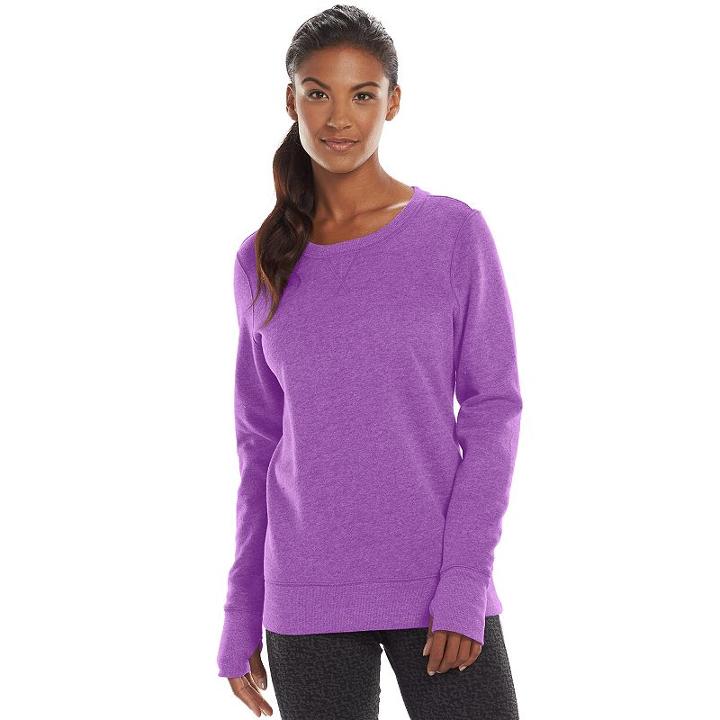 Women's Tek Gear&reg; Fleece Crewneck Sweatshirt, Size: Small, Brt Purple