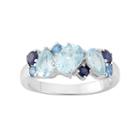 Blue Topaz Sterling Silver Cluster Ring, Women's, Size: 7
