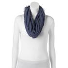 Sonoma Goods For Life&trade; Woven Frayed Edge Infinity Scarf, Women's, Blue (navy)