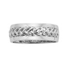 14k White Gold Braided Wedding Band - Men, Size: 10