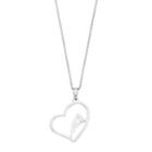 Sterling Silver New England Patriots Heart Openwork Pendant Necklace, Women's, Size: 18, Grey