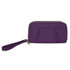 Travelon Signature Rfid-blocking Pleated Double Zip Clutch Wallet, Adult Unisex, Purple