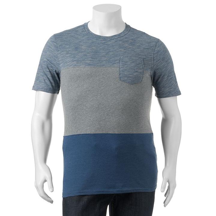Big & Tall Urban Pipeline&reg; Colorblock Tee, Men's, Size: L Tall, Med Blue