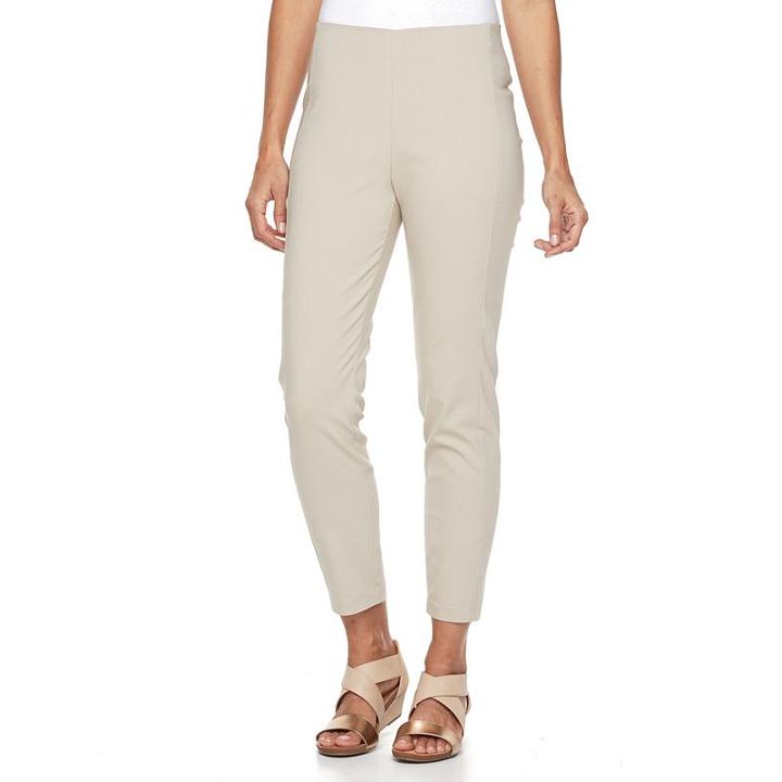 Women's Croft & Barrow&reg; Slim Ankle Pants, Size: 18, Lt Beige