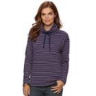 Chaps Striped Cowlneck Sweatshirt - Women's, Size: Xs, Blue (navy)