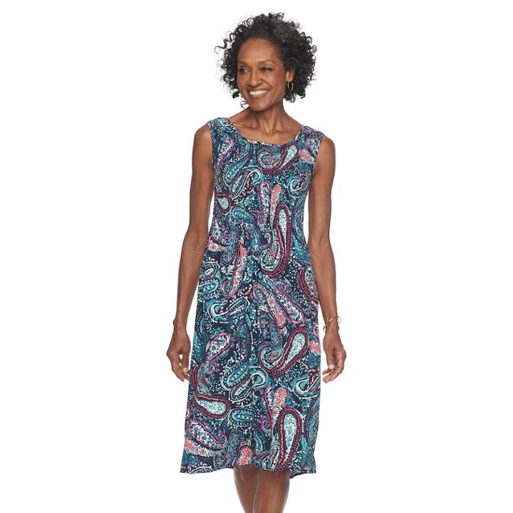 Petite Croft & Barrow® Smocked Tank Dress, Women's, Size: Xs Petite, Dark Blue