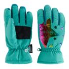 Girls 4-16 So&reg; Rainbow Foil Print Star Ski Gloves, Size: M-l, Turquoise/blue (turq/aqua)