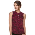 Women's Apt. 9&reg; Sleeveless Henley Top, Size: Small, Red