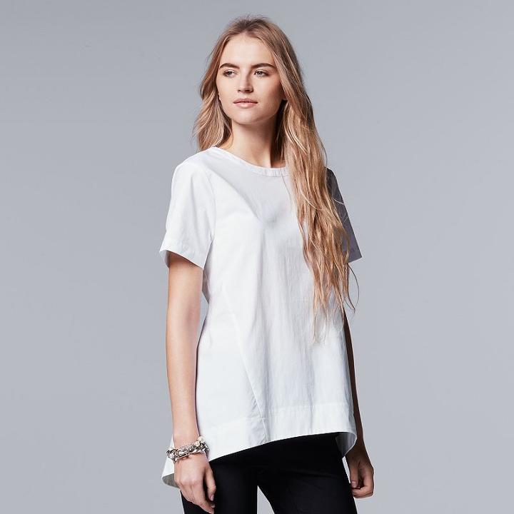 Women's Simply Vera Vera Wang Simply Separates Boxy Top, Size: Xl, White