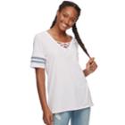Juniors' So&reg; Lace-up Varsity Tee, Teens, Size: Small, Lt Purple