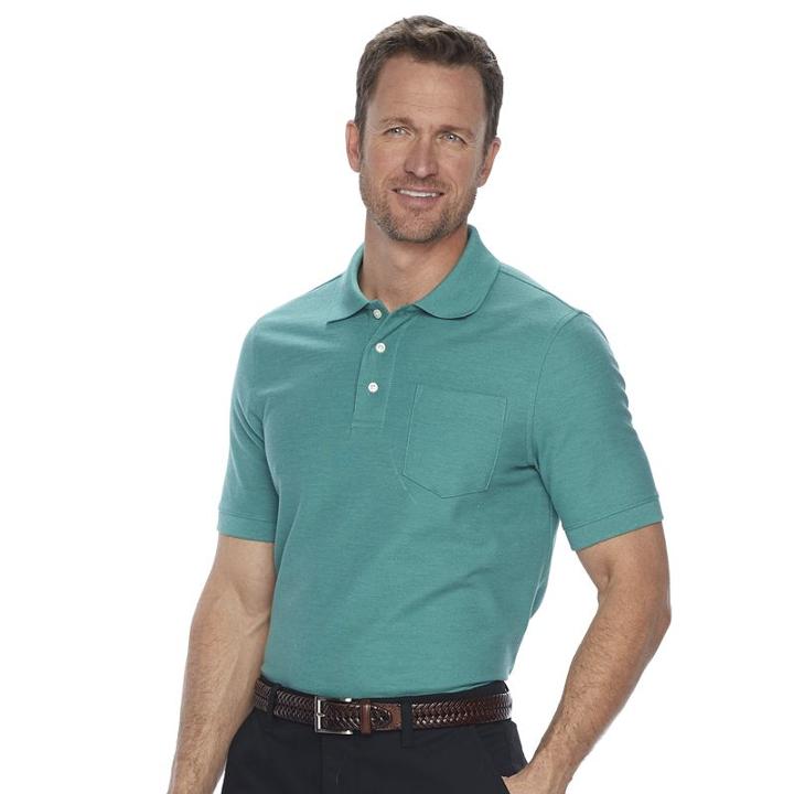 Big & Tall Croft & Barrow&reg; Performance Pocket Pique Polo, Men's, Size: 2xb, Med Green