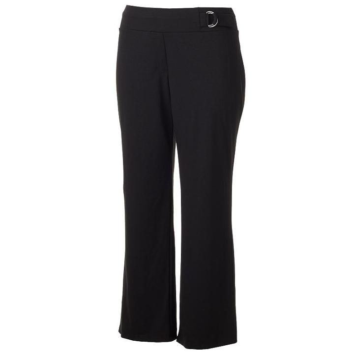 Juniors' Plus Size Joe B Ponte Bootcut Pants, Teens, Size: 1xl, Black
