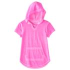 Girls Plus Size So&reg; Short Sleeve Sparkle Hooded Pullover, Size: 20 1/2, Pink