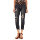 Juniors' Wallflower Curvy Cuffed Ankle Skinny Jeans, Teens, Size: 5, Purple Oth