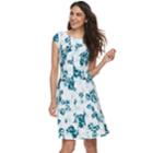 Women's Elle&trade; Dot Fit & Flare Dress, Size: Xxl, White