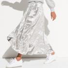 K/lab Flamenco Velvet Maxi Skirt, Size: Large, Grey
