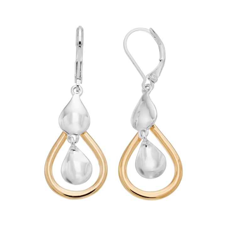 Napier Two Tone Orbital Teardrop Earrings, Women's, Multicolor