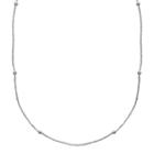 Primrose Sterling Silver Beaded Sparkle Chain Necklace, Women's, Size: 20, Grey