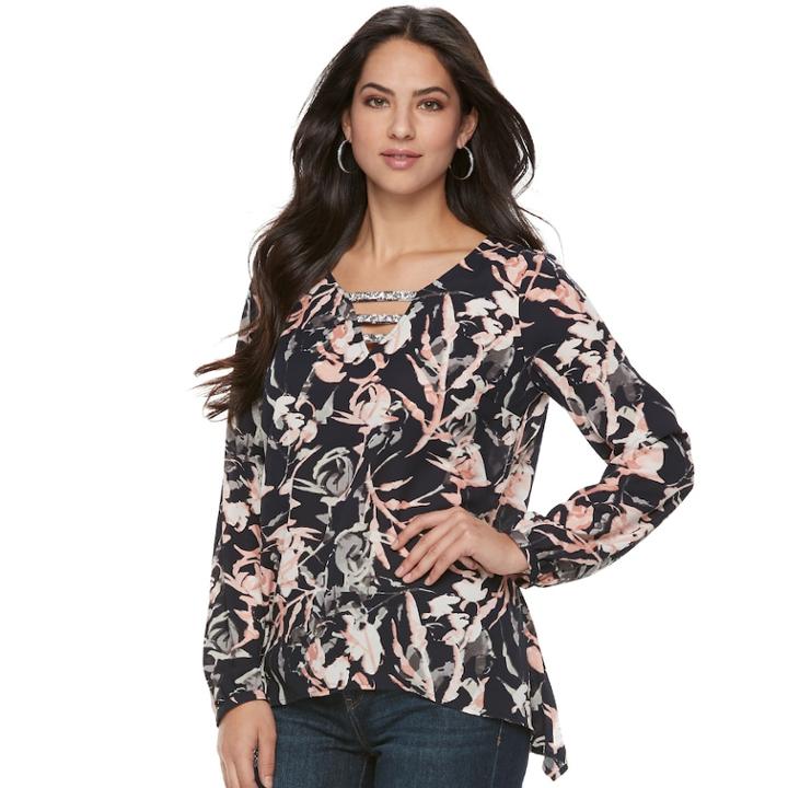 Women's Juicy Couture Strappy Embellished Top, Size: Small, Black