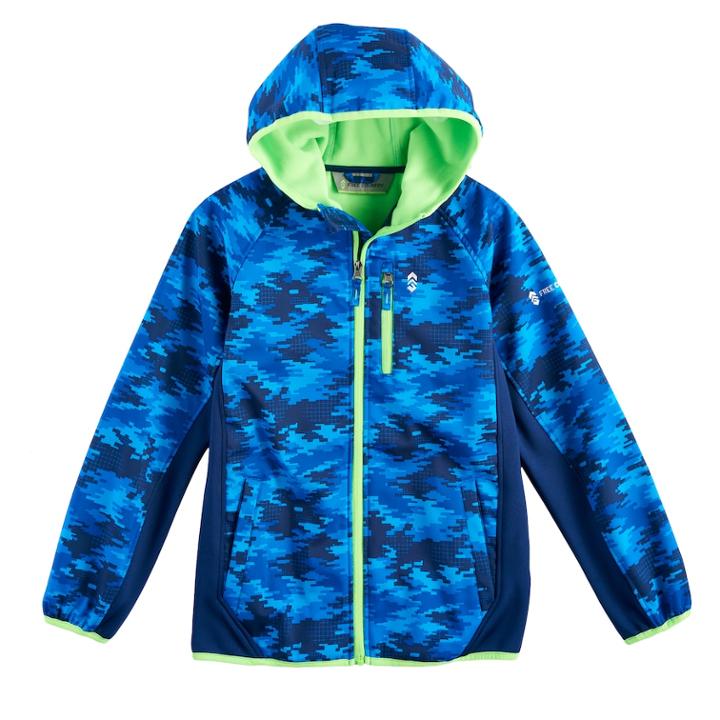Boys 8-20 Free Country Colorblock Softshell Jacket, Size: Xl, Med Blue