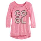 Girls 7-16 Miss Chievous 3/4 Hatchi Graphic Top, Size: Medium, Brt Pink