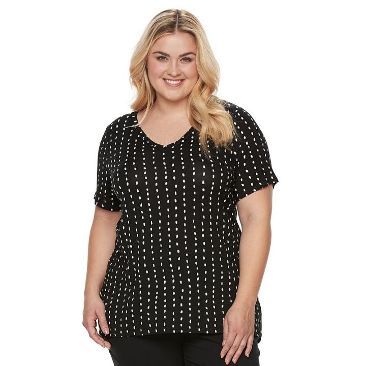 Plus Size Apt. 9&reg; Essential V-neck Tee, Women's, Size: 0x, Oxford