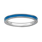 Stacks And Stones Sterling Silver Blue Enamel Stack Ring, Women's, Size: 8