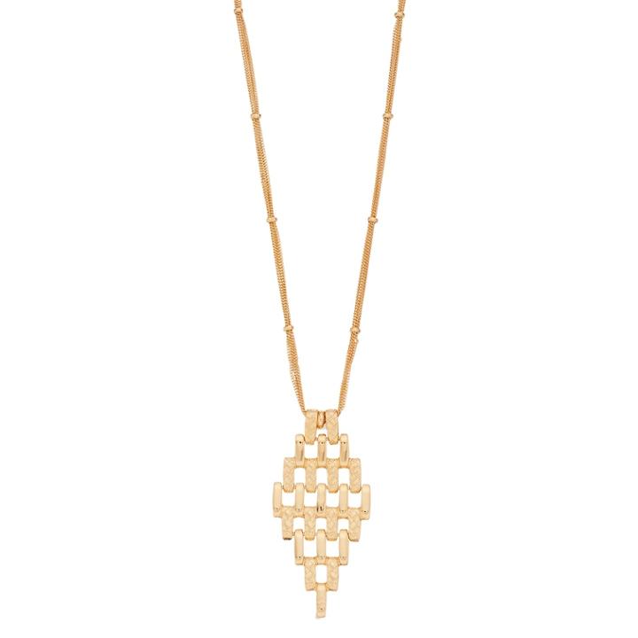 Napier Textured Bar Marquise Pendant Necklace, Women's, Gold