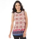 Women's Apt. 9&reg; Printed Swing Tank, Size: Large, Folksy Medallion