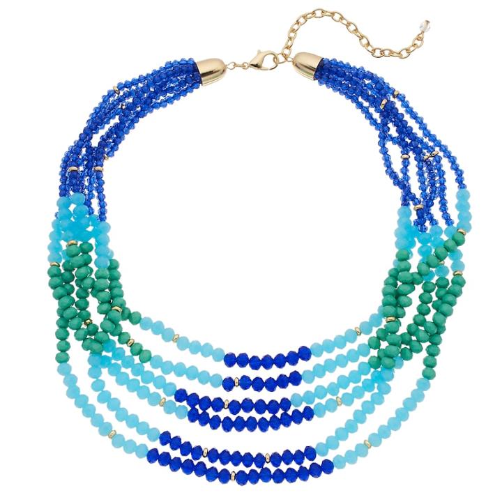 Napier Colorful Bead Multi Strand Necklace, Women's, Med Blue