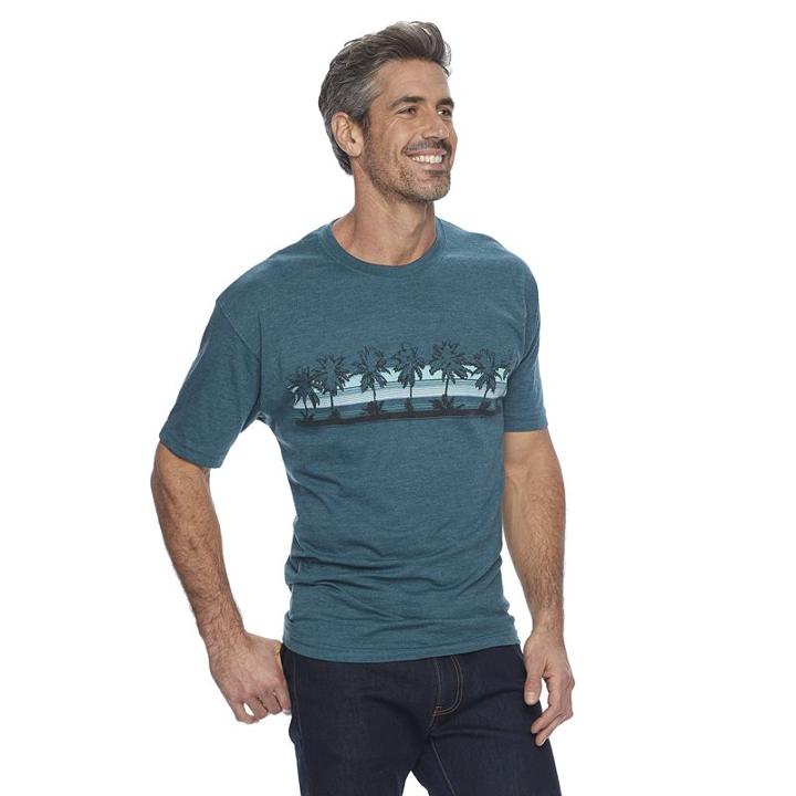 Men's Newport Blue Palms Away Tee, Size: Large, Dark Green