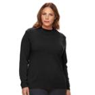 Plus Size Napa Valley Mockneck Sweater, Women's, Size: 1xl, Black