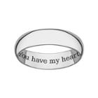 Sweet Sentiments Sterling Silver Wedding Band, Women's, Size: 8, Grey