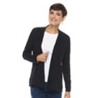 Women's Croft & Barrow&reg; Essential Open Front Cardigan, Size: Small, Black
