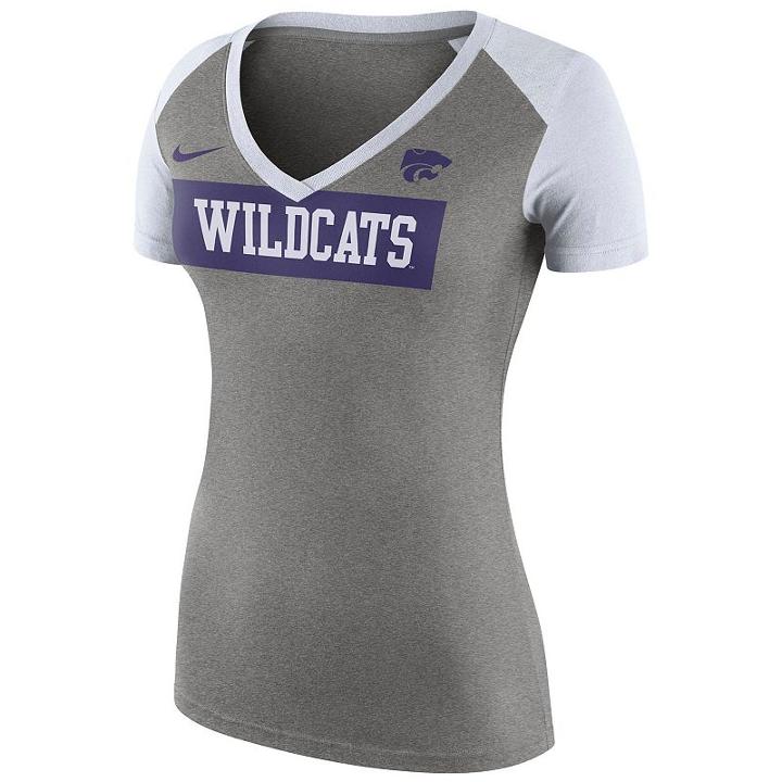 Women's Nike Kansas State Wildcats Football Top, Size: Large, Dark Grey